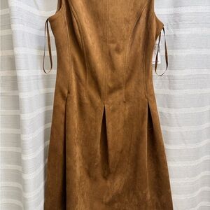 Suede Brown Sleeveless Dress